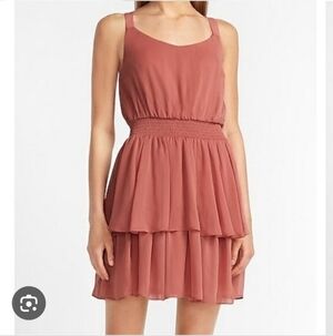 NWT Express Sleeveless Tiered Mini Dress - Rose
